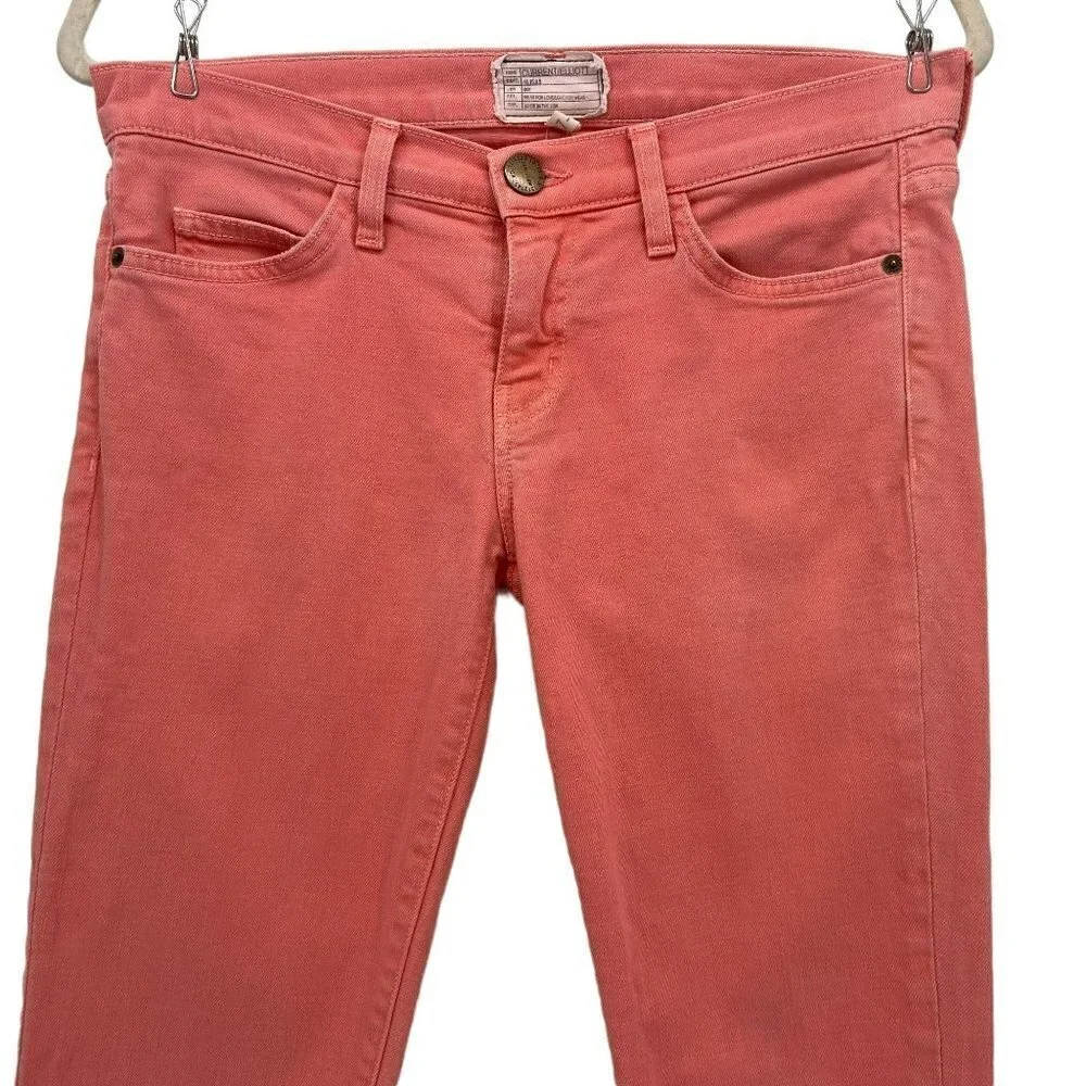 Current/Elliott The Stiletto Faded Wagon Red Pink Skinny Jeans Womens 27-0